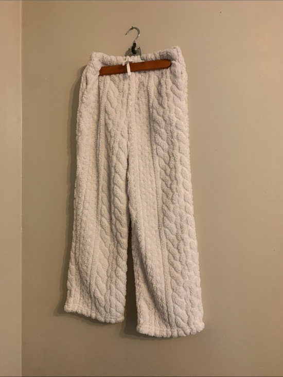 Other - Cozy White Cable-Knit Fleece Kids Pants l 12 cabincore